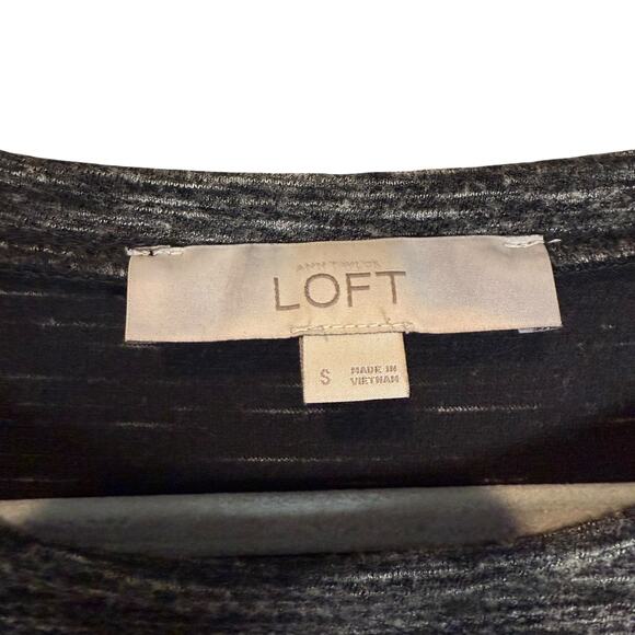 Ann Taylor LOFT Sweater Dress Women's Small Gray Knit Shoulder Zip Pullover - Picture 6 of 12